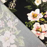 Krepp Viskose Floral Schwarz - Ribes y Casals