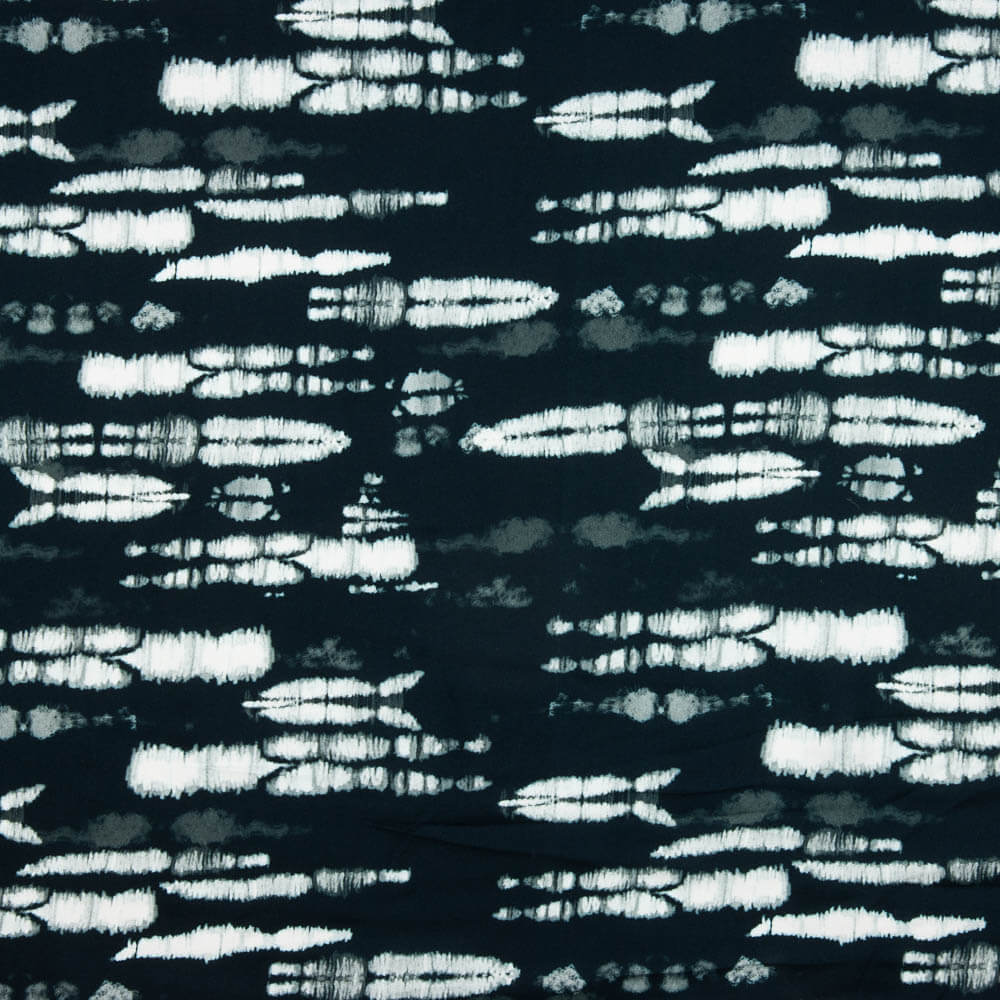 Viskose-Crêpe-Reststücke Tie-Dye-Dunkel – Verschiedene Maße x Breite 140 cm - Ribes y Casals