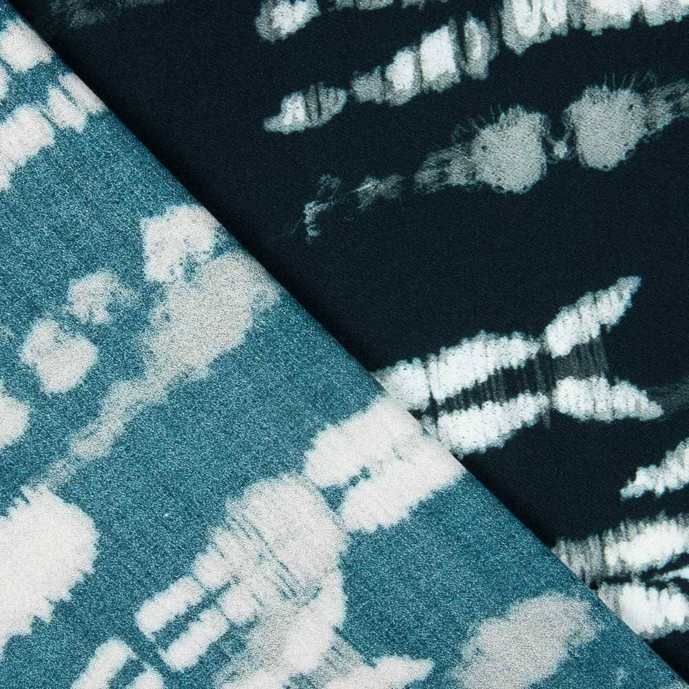 Viskose-Crêpe-Reststücke Tie-Dye-Dunkel – Verschiedene Maße x Breite 140 cm - Ribes y Casals