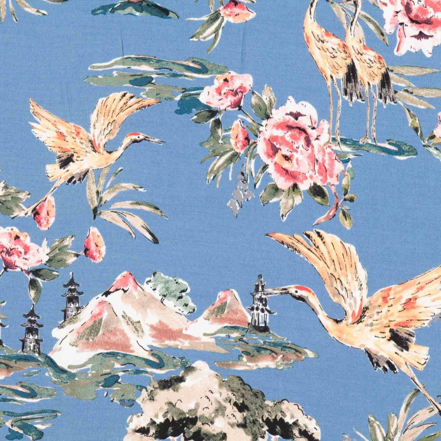 Hellblauer Vogelkrepp - Ribes y Casals