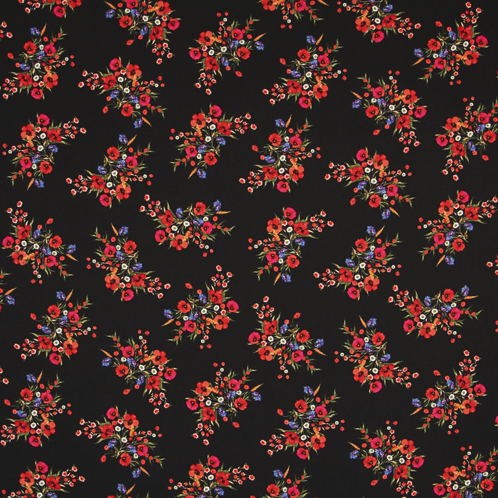 Schwarzer Bouquet-Krepp - Ribes y Casals