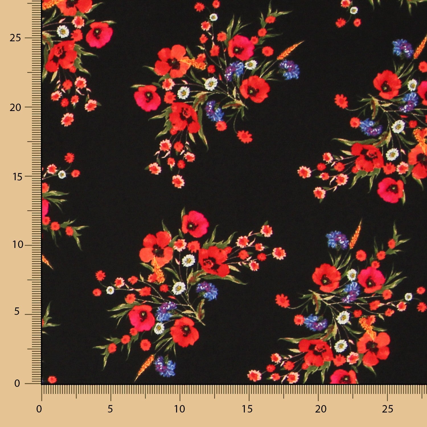 Schwarzer Bouquet-Krepp - Ribes y Casals