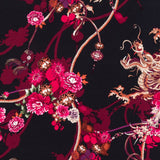 Schwarzer Drachenprint-Krepp - Ribes y Casals