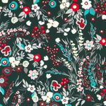 Waldgrüner Blumenkrepp - Ribes y Casals