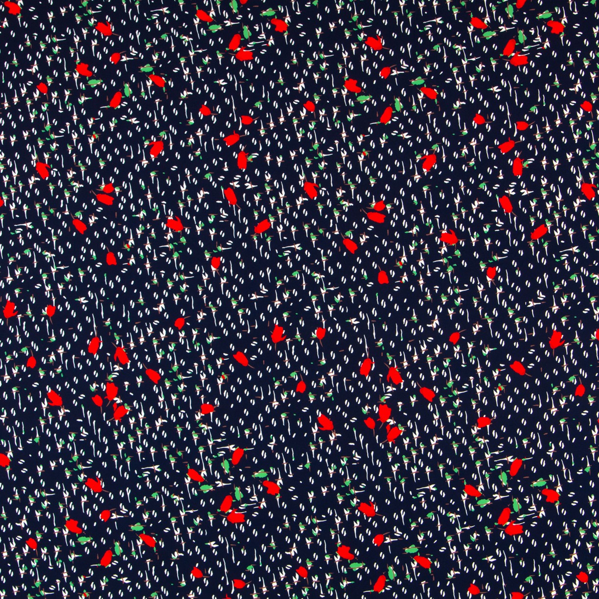 Marineblauer geblümter Krepp - Ribes y Casals