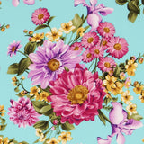 Wassergrüner Blumenkrepp - Ribes y Casals
