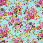 Wassergrüner Blumenkrepp - Ribes y Casals
