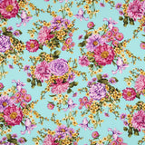 Wassergrüner Blumenkrepp - Ribes y Casals