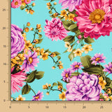 Wassergrüner Blumenkrepp - Ribes y Casals