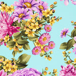 Wassergrüner Blumenkrepp - Ribes y Casals