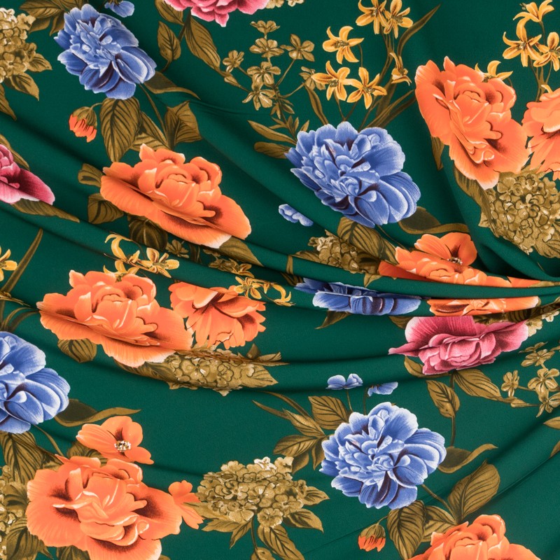 Smaragd Flamenco Blumen Krepp - Ribes y Casals