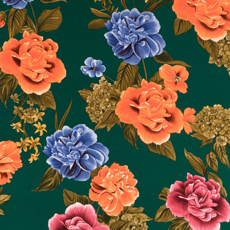 Smaragd Flamenco Blumen Krepp - Ribes y Casals
