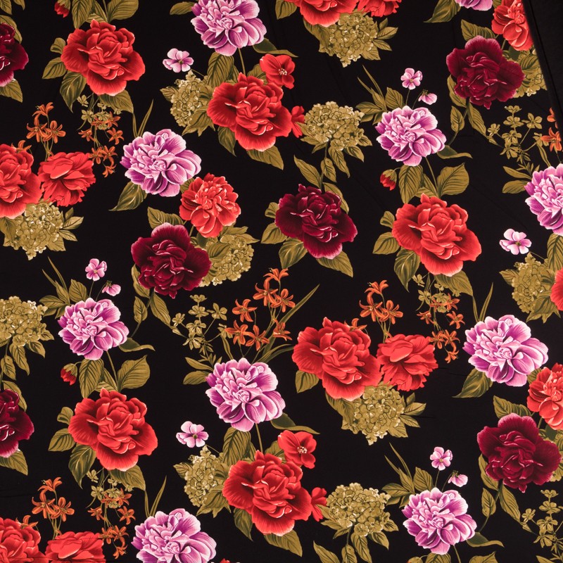 Krepp Flores Flamenca Schwarz - Ribes y Casals