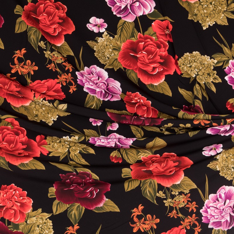 Krepp Flores Flamenca Schwarz - Ribes y Casals