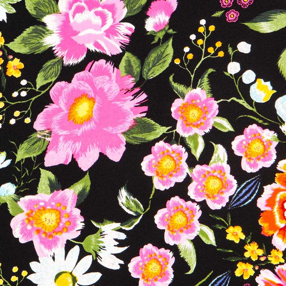 Krepp Flores Manila Schwarz - Ribes y Casals