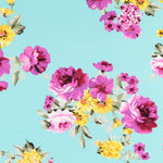Frühlingsblumen Krepp Helltürkis - Ribes y Casals