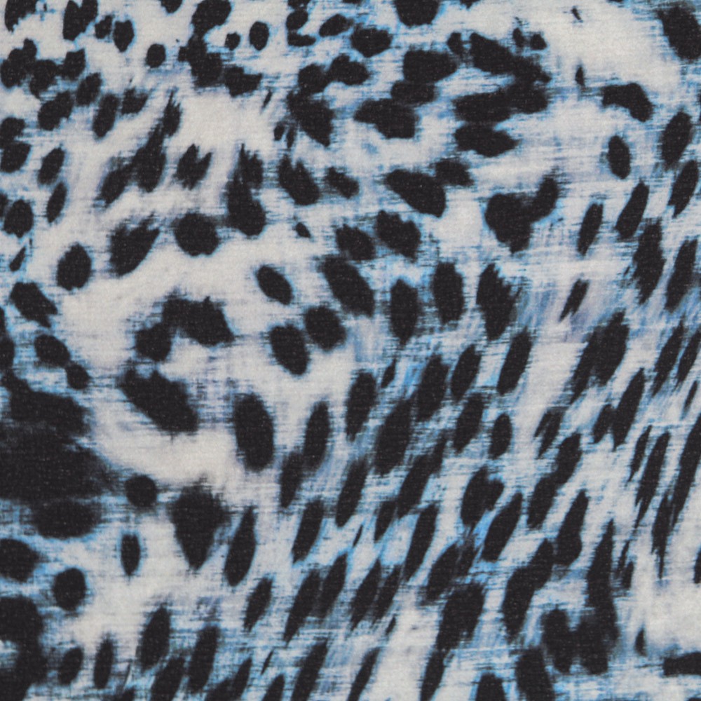 Tie-Dye Blau Leopard Krepp - Ribes y Casals