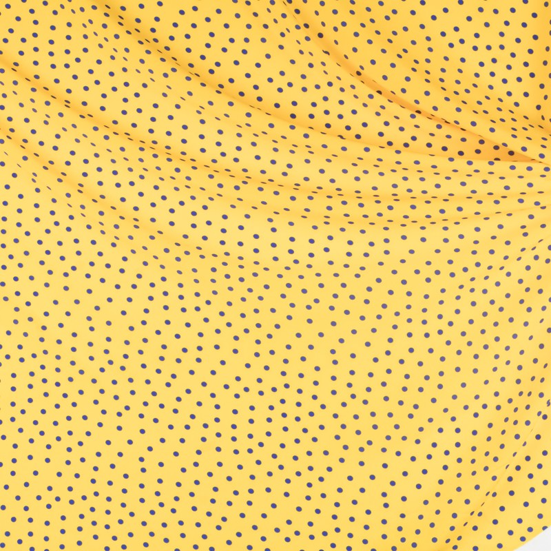 Krepp-Polka-Dots Blau 7mm Gelb - Ribes y Casals