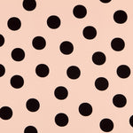 Krepp-Polka-Dots Beige 33mm Schwarz - Ribes y Casals