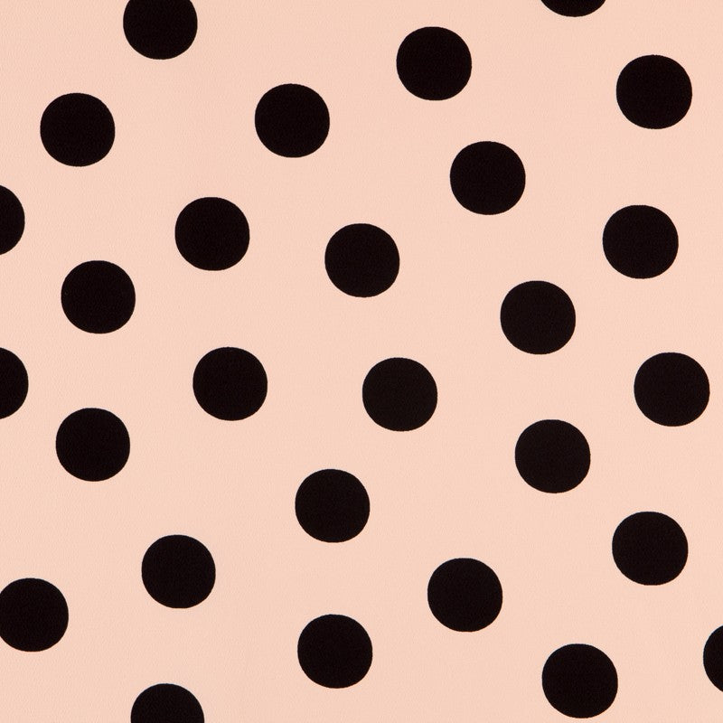 Krepp-Polka-Dots Beige 33mm Schwarz - Ribes y Casals