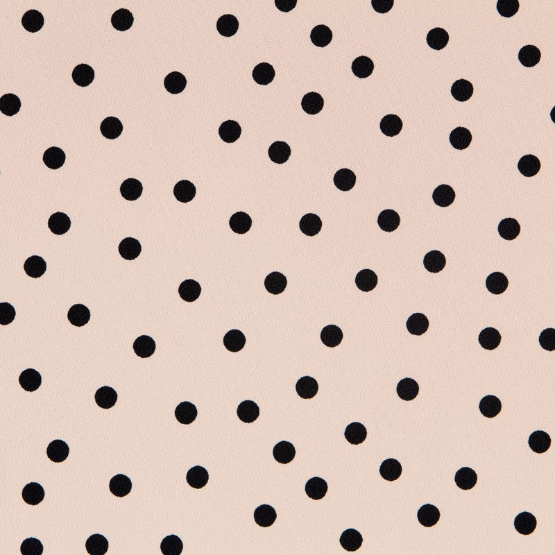 Krepp-Polka-Dots Beige 7mm Schwarz - Ribes y Casals