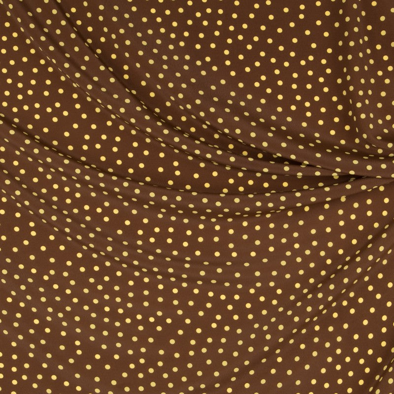 Krepp-Polka-Dots Limette 7mm Braun - Ribes y Casals