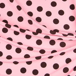 Krepp-Polka-Dots Braun 35mm Rosa - Ribes y Casals
