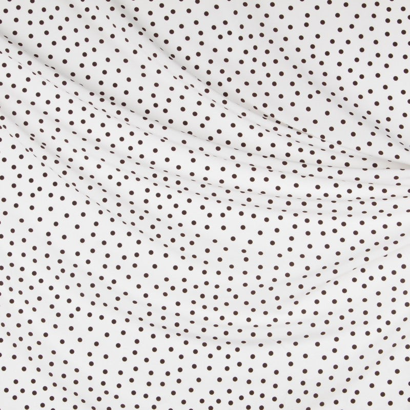 Krepp-Polka-Dots Braun 7mm Ecru - Ribes y Casals
