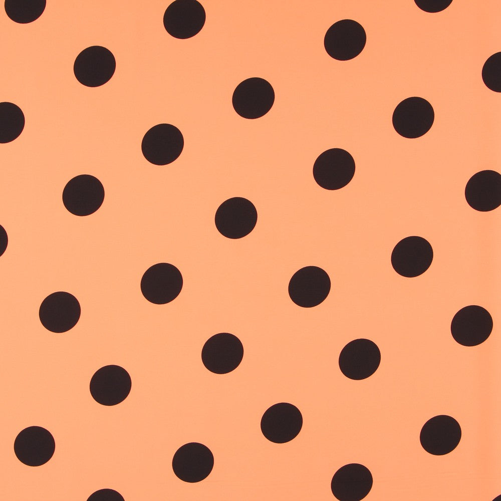 Crepe Polka Dots Schwarz 33mm Tangerine - Ribes y Casals