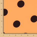 Crepe Polka Dots Schwarz 33mm Tangerine - Ribes y Casals