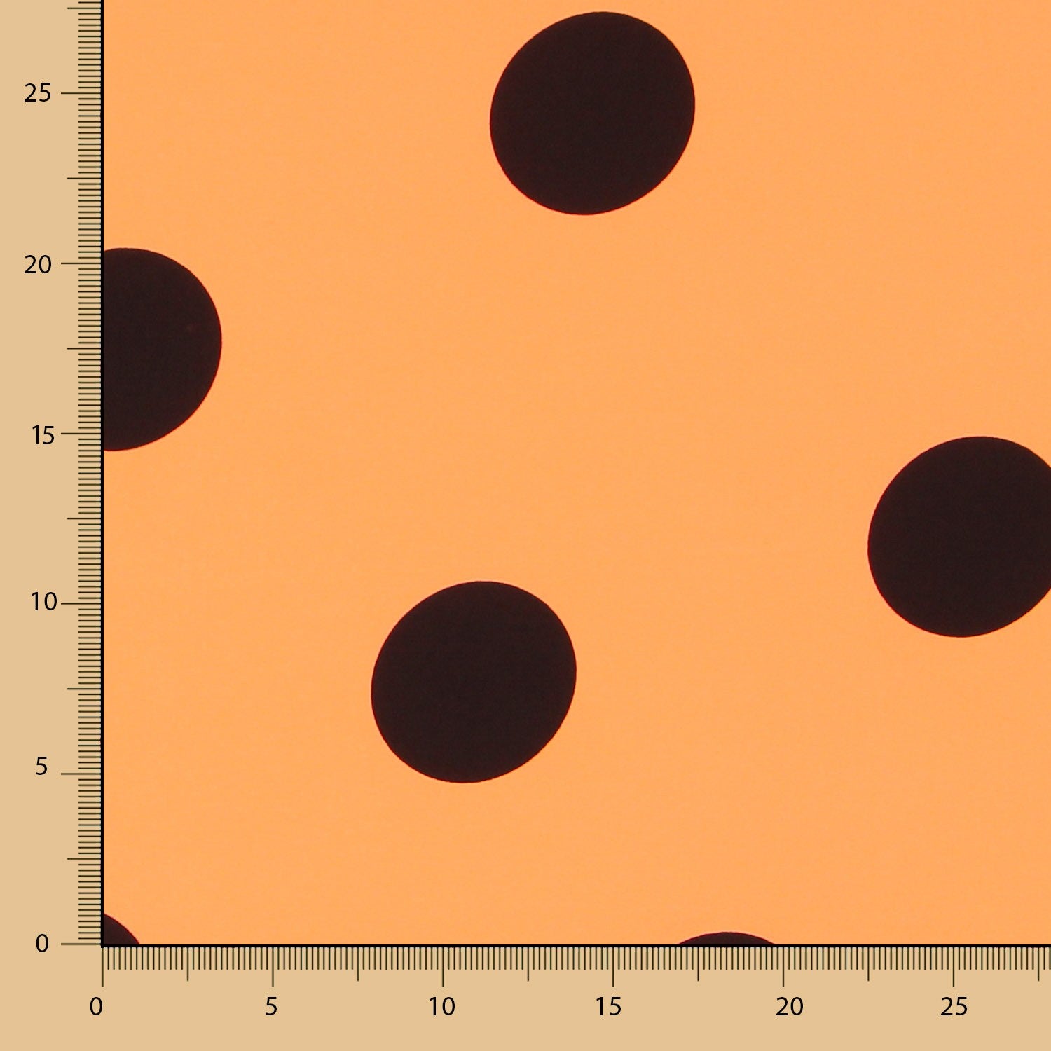 Crepe Polka Dots Schwarz 33mm Tangerine - Ribes y Casals
