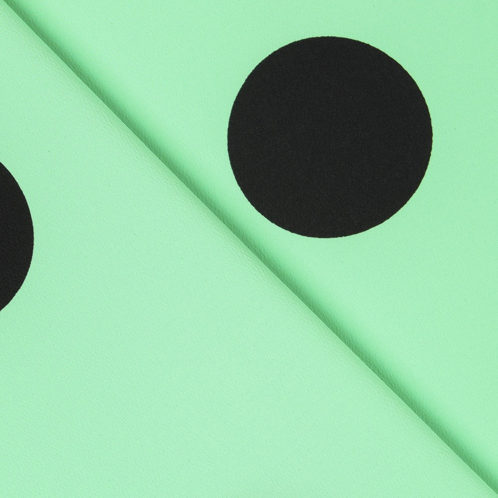 Crepe Polka Dots Schwarz 33mm Mint - Ribes y Casals