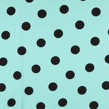 Crepe Polka Dots Schwarz 33mm Türkis - Ribes y Casals