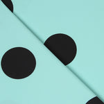 Crepe Polka Dots Schwarz 33mm Türkis - Ribes y Casals