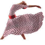 Krepp Polka Dots Schwarz 7cm Rosa - Ribes y Casals