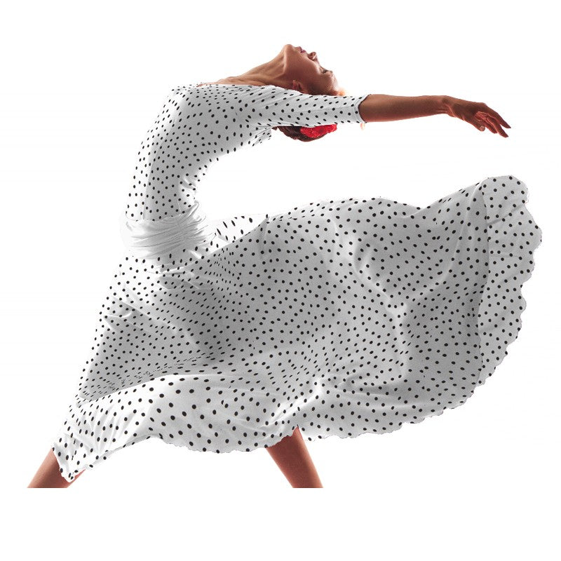 Krepp-Polka-Dots Schwarz 7mm Weiß - Ribes y Casals