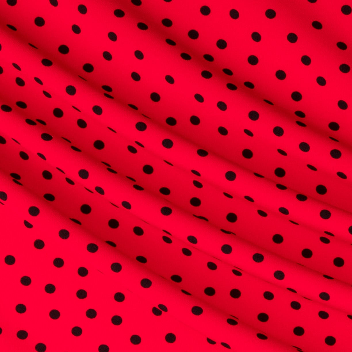 Krepp-Polka-Dots Schwarz 7mm Rot - Ribes y Casals