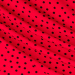 Krepp-Polka-Dots Schwarz 7mm Rot - Ribes y Casals