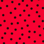 Krepp-Polka-Dots Schwarz 7mm Rot - Ribes y Casals