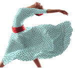 Crepe Polka Dots Schwarz 7mm Aqua Grün - Ribes y Casals