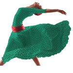 Krepp-Polka-Dots Schwarz 7mm Grün - Ribes y Casals