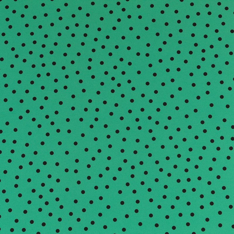 Krepp-Polka-Dots Schwarz 7mm Grün - Ribes y Casals