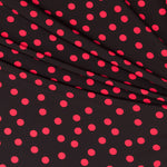 Krepp-Polka-Dots Rot 17mm Schwarz - Ribes y Casals