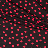 Krepp-Polka-Dots Rot 17mm Schwarz - Ribes y Casals