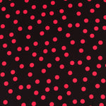 Krepp-Polka-Dots Rot 17mm Schwarz - Ribes y Casals