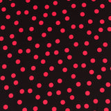 Krepp-Polka-Dots Rot 17mm Schwarz - Ribes y Casals