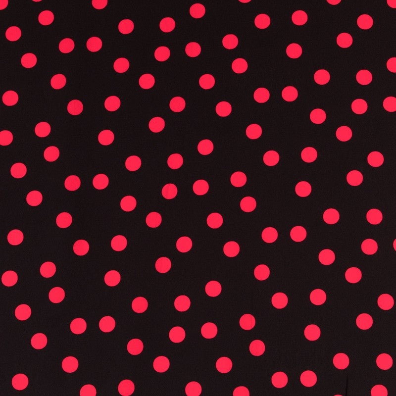 Krepp-Polka-Dots Rot 17mm Schwarz - Ribes y Casals