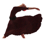 Krepp-Polka-Dots Rot 7mm Schwarz - Ribes y Casals