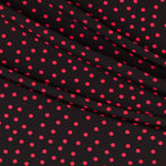 Krepp-Polka-Dots Rot 7mm Schwarz - Ribes y Casals