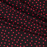 Krepp-Polka-Dots Rot 7mm Schwarz - Ribes y Casals